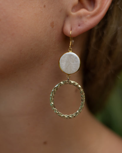 Perles naturelles et anneau martelé 🏝️