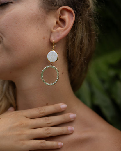 Perles naturelles et anneau martelé 🏝️
