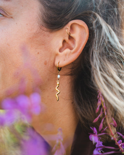 Boucles d’oreilles Perle & Serpent 🐍