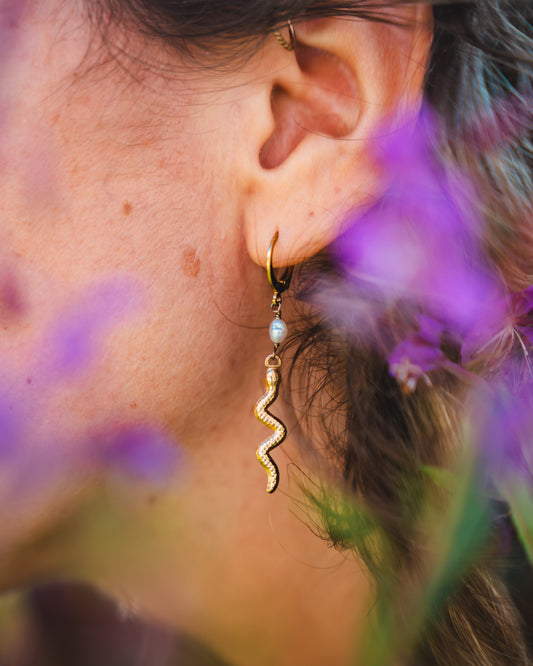 Boucles d’oreilles Perle & Serpent 🐍