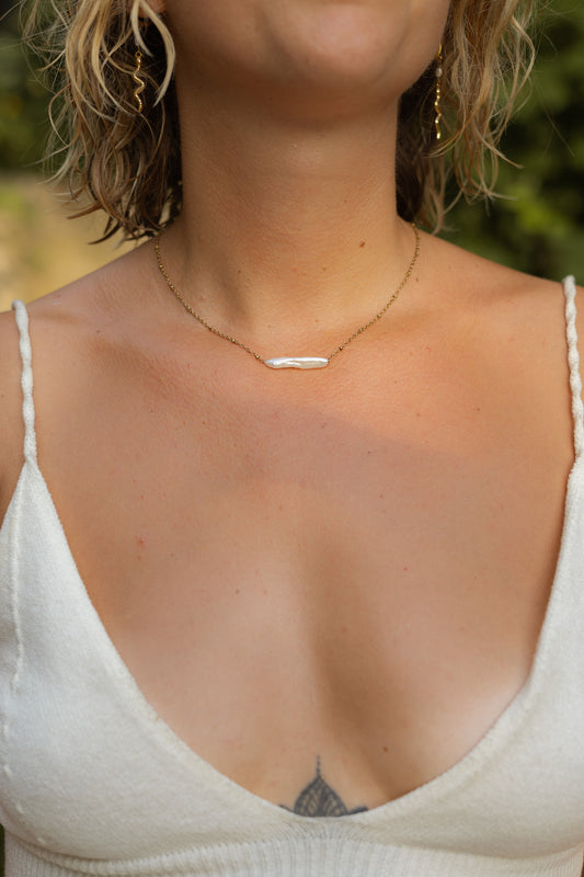 Collier "Nacre & Coquillage doré" 🐚