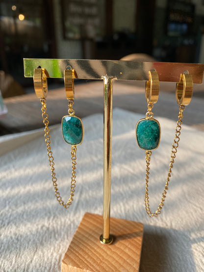 Duo d'émeraudes - boucles d'oreilles émeraudes protectrices 💚