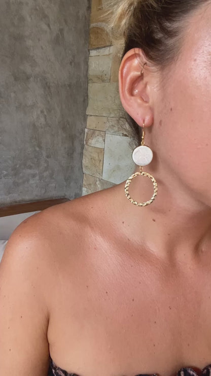 Perles naturelles et anneau martelé 🏝️