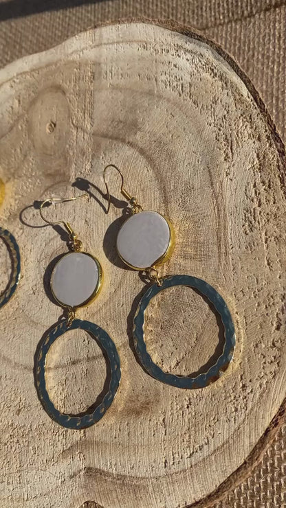 Perles naturelles et anneau martelé 🏝️